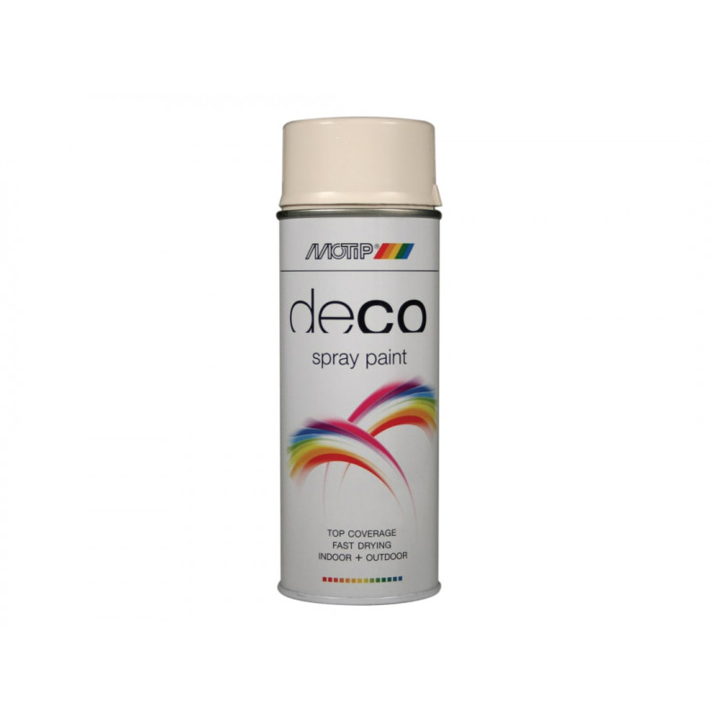 MOTIP® 01695 Deco Spray Paint High Gloss RAL 9001 Cream White 400ml MOTIP® 01695 Deco Spray Paint High Gloss RAL 9001 Cream White 400ml
