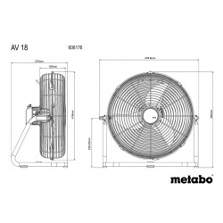 Metabo 606176850 AV 18 Fan 18V Bare Unit