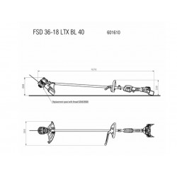 Metabo 601610850 FSD 36-18 LTX BL 40 Loop Handle Line Trimmer 36V Bare Unit