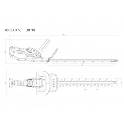 Metabo 601718850 HS 18 LTX 55 Hedge Trimmer 18V Bare Unit