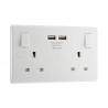 Masterplug 822U3-01 Switched Socket 2-Gang 13A with 2 x USB Ports