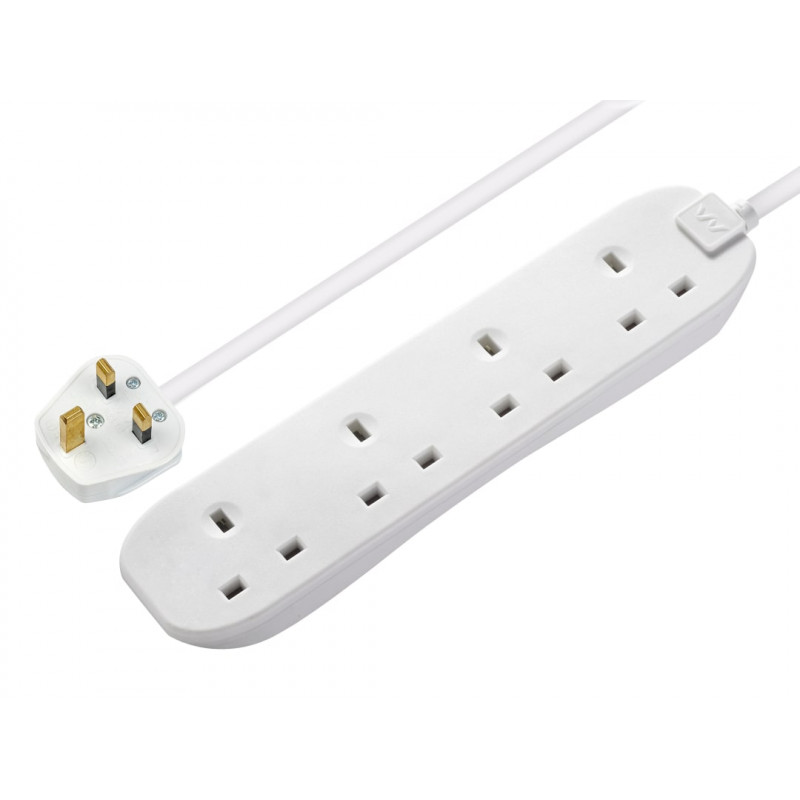 Masterplug BFG5N-MP Extension Lead 240V 4-Gang 13A White 5m Masterplug BFG5N-MP Extension Lead 240V 4-Gang 13A White 5m