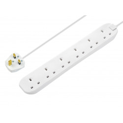 Masterplug BSG210N-MP Extension Lead 240V 6-Gang 13A White 2m