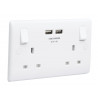 Masterplug 822U3-01 Switched Socket 2-Gang 13A with 2 x USB Ports