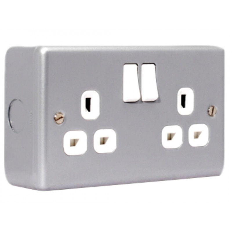 Masterplug MC522-01 Metal Clad Switched Socket 2-Gang 13A