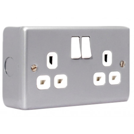 Masterplug MC522-01 Metal Clad Switched Socket 2-Gang 13A