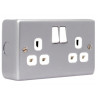Masterplug MC522-01 Metal Clad Switched Socket 2-Gang 13A