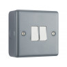 Masterplug MC542-01 Metal Clad 2-Gang 2-Way Light Switch