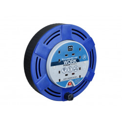 Masterplug MCT0813/4BL-MP Cassette Cable Reel 240V 13A 4-Socket Thermal Cut-Out Blue 8m