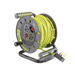 Masterplug OMU25132USL-PX PRO-XT Open Cable Reel 240V 13A 2-Socket & 2 USB (2.1A Shared) 25m