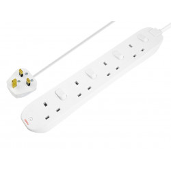 Masterplug SWC4210N-MP Extension Lead 240V 4-Gang 13A White Switched 2m