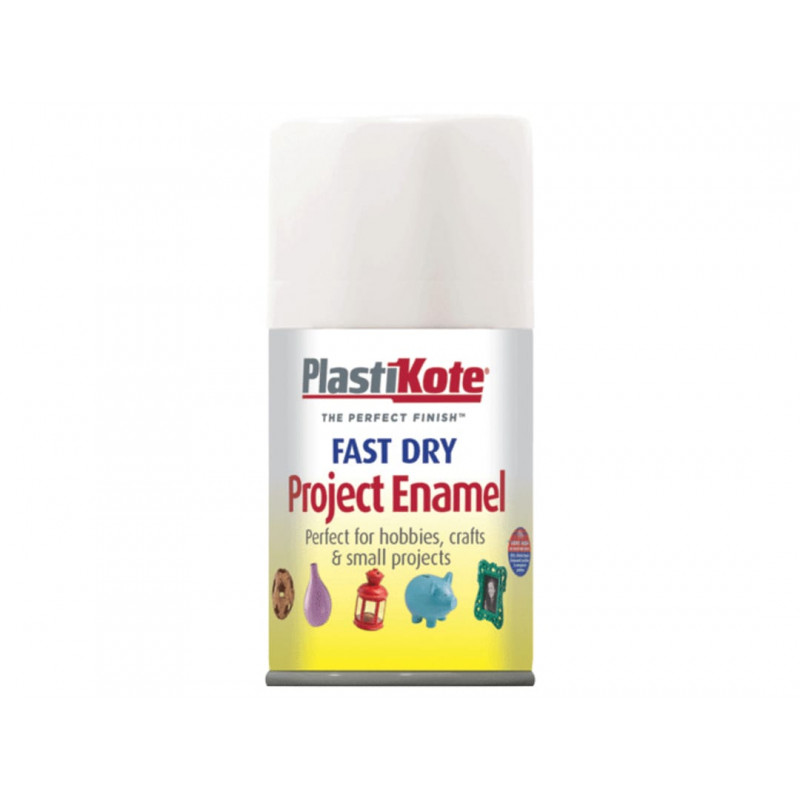PlastiKote 001020 Fast Dry Enamel Aerosol Gloss White 100ml