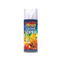 PlastiKote 011109 Gloss Super Spray White 400ml