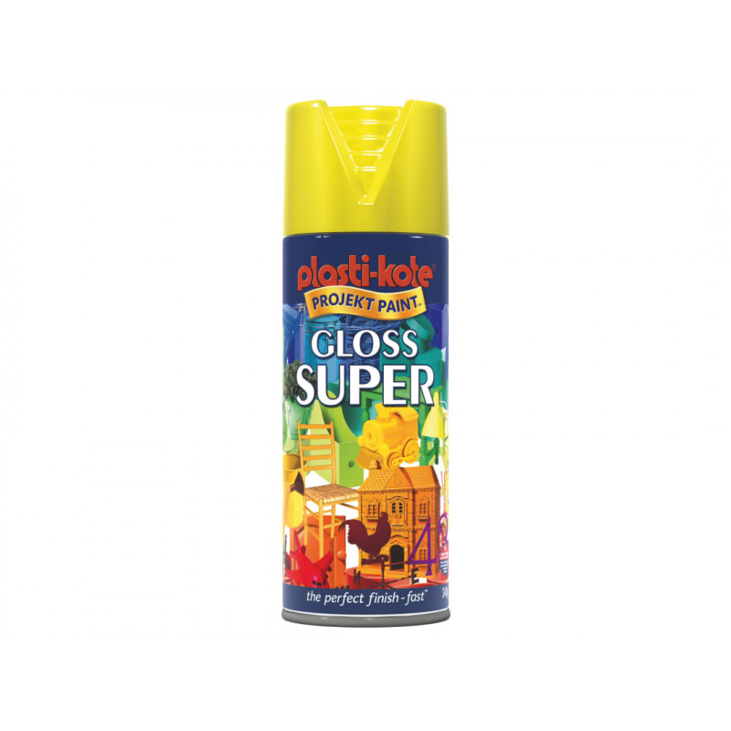 PlastiKote 011115 Gloss Super Spray Yellow 400ml PlastiKote 011115 Gloss Super Spray Yellow 400ml