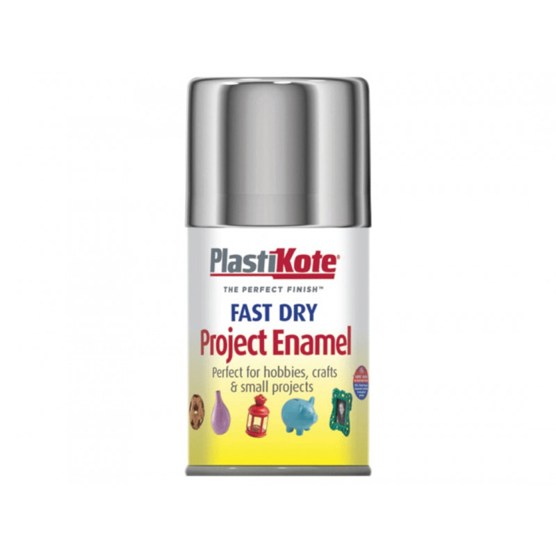 PlastiKote 001500 Fast Dry Enamel Aerosol Chrome 100ml PlastiKote 001500 Fast Dry Enamel Aerosol Chrome 100ml