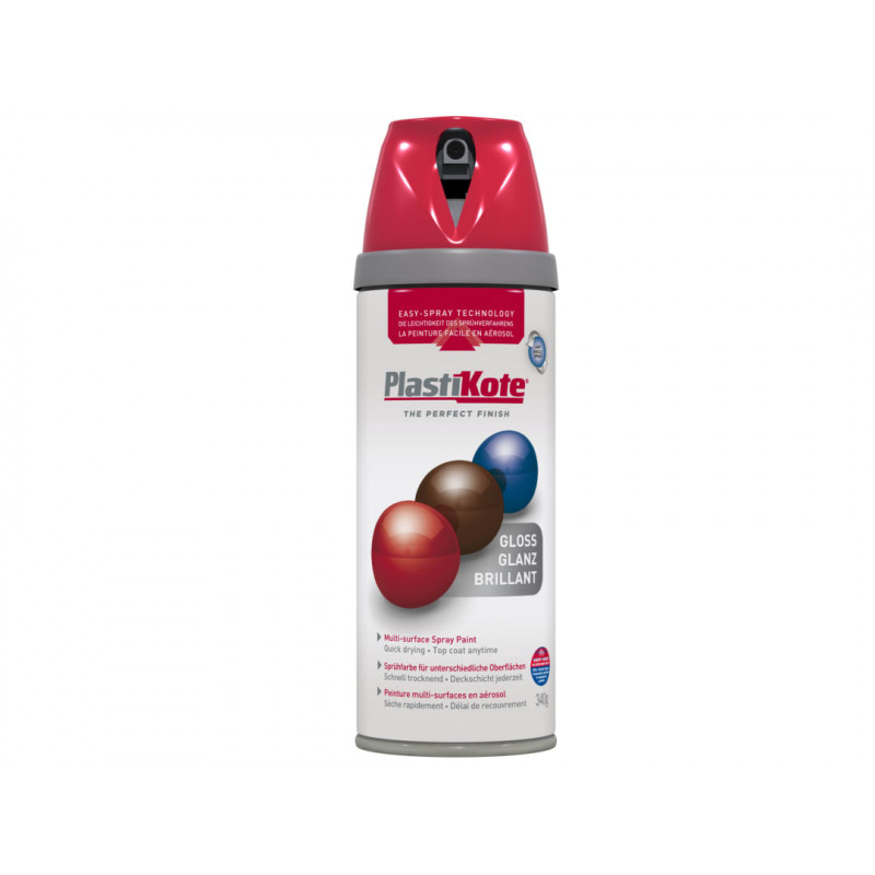 PlastiKote 021107 Twist & Spray Gloss Bright Red 400ml PlastiKote 021107 Twist & Spray Gloss Bright Red 400ml