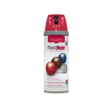 PlastiKote 021107 Twist & Spray Gloss Bright Red 400ml