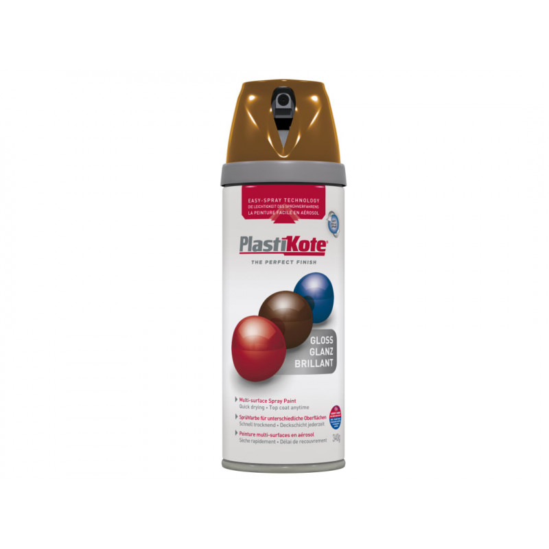 PlastiKote 021108 Twist & Spray Gloss Chestnut Brown 400ml PlastiKote 021108 Twist & Spray Gloss Chestnut Brown 400ml