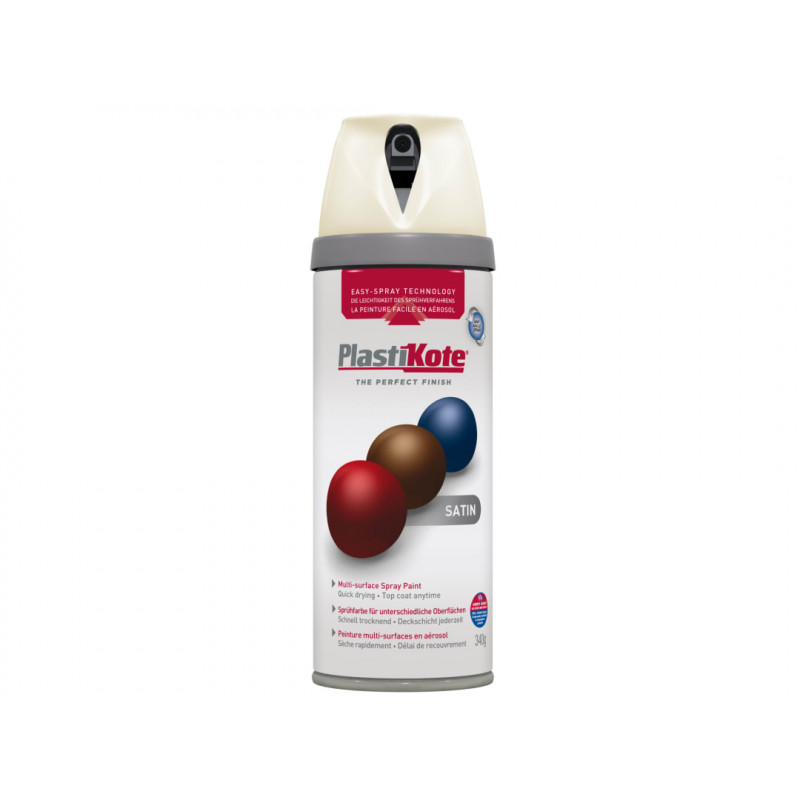 PlastiKote 022102 Twist & Spray Satin Porcelain 400ml