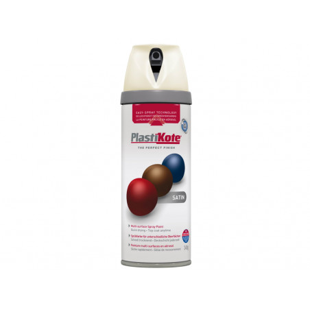 PlastiKote 022102 Twist & Spray Satin Porcelain 400ml