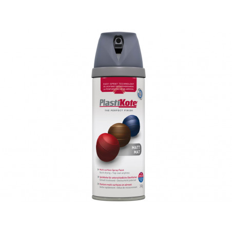 PlastiKote 023102 Twist & Spray Matt Grey 400ml