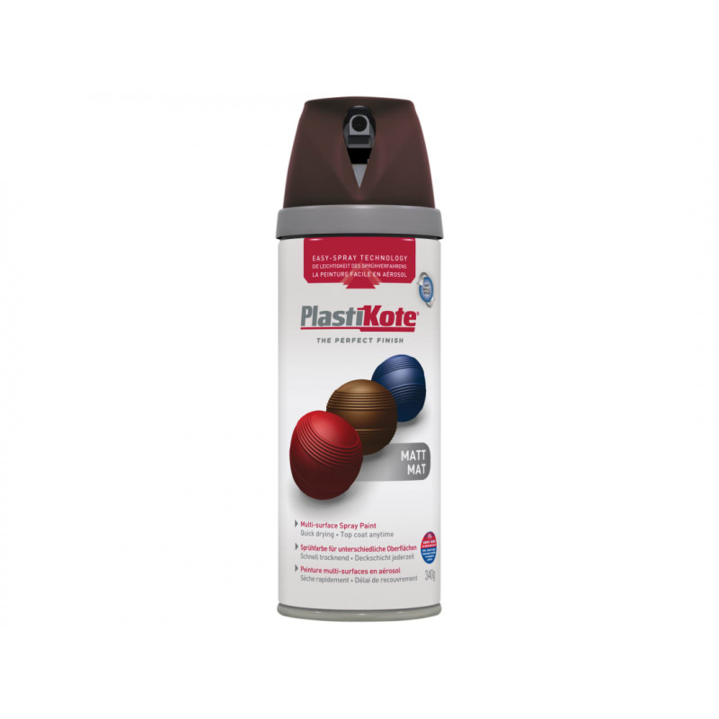 PlastiKote 023106 Twist & Spray Matt Chocolate 400ml PlastiKote 023106 Twist & Spray Matt Chocolate 400ml