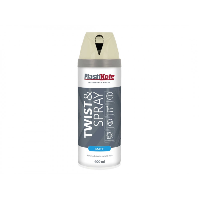 PlastiKote 023118 Twist & Spray Matt 400ml Georgian Stone PlastiKote 023118 Twist & Spray Matt 400ml Georgian Stone