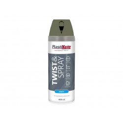 PlastiKote 023121 Twist & Spray Matt 400ml Olive Green