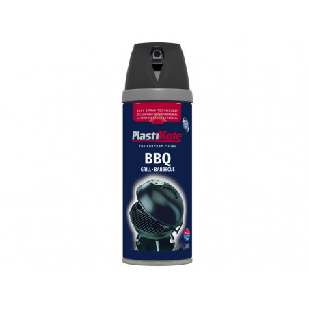 PlastiKote 026020 Twist & Spray BBQ Paint Black 400ml