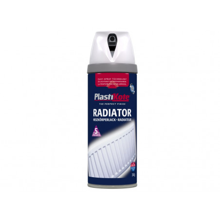 PlastiKote 026100 Twist & Spray Radiator Gloss White 400ml