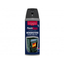 PlastiKote 026030 Twist & Spray Woodstove Paint Black 400ml