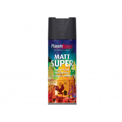 PlastiKote 011102 Matt Super Spray Black 400ml