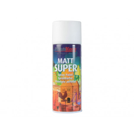 PlastiKote 011107 Matt Super Spray White 400ml