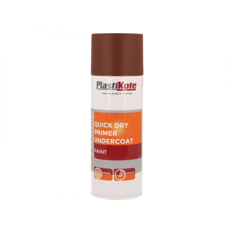 PlastiKote 071002 Trade Quick Dry Primer Spray Red Oxide 400ml PlastiKote 071002 Trade Quick Dry Primer Spray Red Oxide 400ml