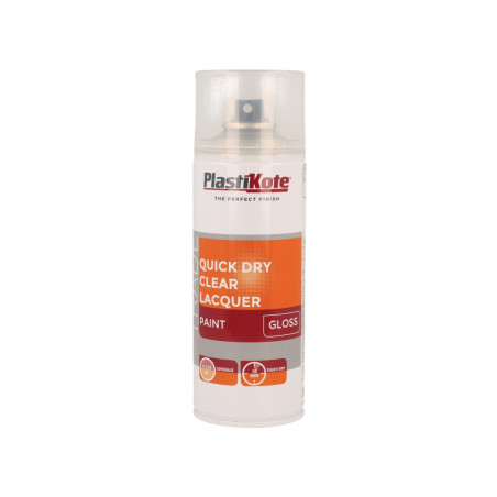 PlastiKote 071005 Trade Quick Dry Clear Lacquer Spray Gloss 400ml