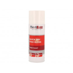 PlastiKote 071007 Trade Quick Dry Trim Spray Paint High Gloss White 400ml