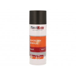 PlastiKote 071008 Trade Quick Dry Acrylic Spray Paint Matt Black 400ml
