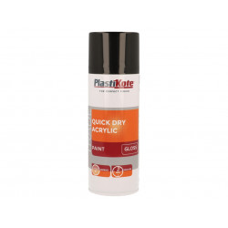 PlastiKote 071009 Trade Quick Dry Acrylic Spray Paint Gloss Black 400ml
