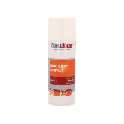PlastiKote 071010 Trade Quick Dry Acrylic Spray Paint Matt White 400ml