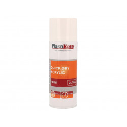 PlastiKote 071011 Trade Quick Dry Acrylic Spray Paint Gloss White 400ml