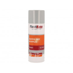 PlastiKote 071012 Trade Quick Dry Acrylic Spray Paint Gloss Grey 400ml