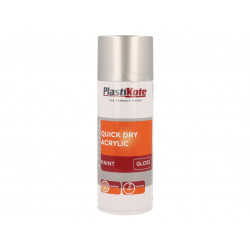 PlastiKote 071013 Trade Quick Dry Acrylic Spray Paint Gloss Silver 400ml