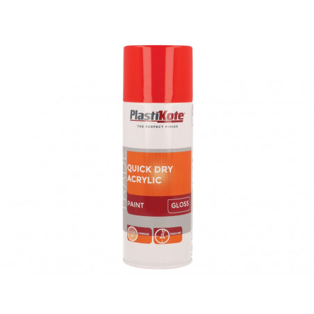 PlastiKote 071014 Trade Quick Dry Acrylic Spray Paint Gloss Red 400ml