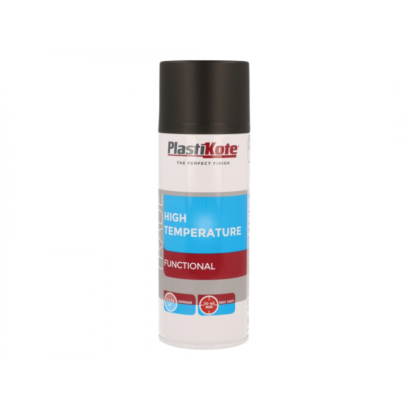 PlastiKote 071018 Trade High Temperature Spray Paint Black 400ml PlastiKote 071018 Trade High Temperature Spray Paint Black 400ml