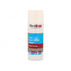 PlastiKote 071022 Trade 4-in-1 Rust Stop Spray Paint White 400ml