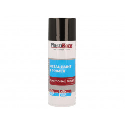 PlastiKote 071024 Trade Metal Spray Paint & Primer Gloss Black 400ml