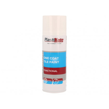 PlastiKote 071026 Trade One Coat Spray Tile Paint Gloss White 400ml