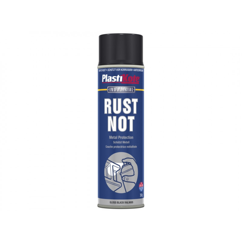 PlastiKote 447783 Rust Not Spray Gloss Black 500ml