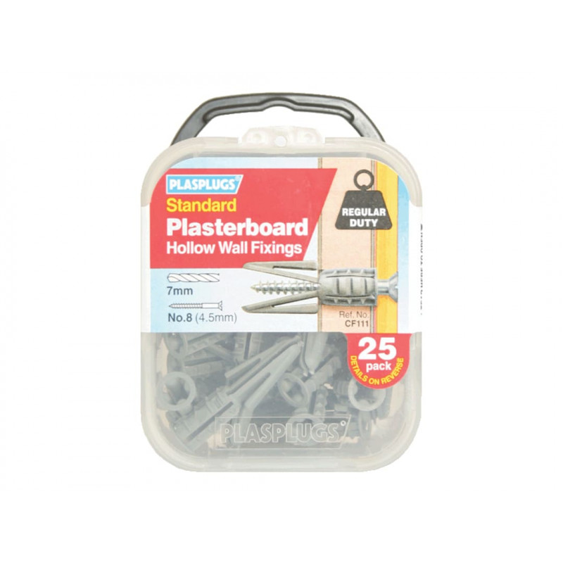 Plasplugs CF111 CF 111 Standard Plasterboard Fixings Pack of 25 Plasplugs CF111 CF 111 Standard Plasterboard Fixings Pack of 25