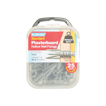 Plasplugs CF111 CF 111 Standard Plasterboard Fixings Pack of 25